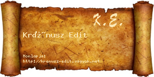 Krénusz Edit névjegykártya